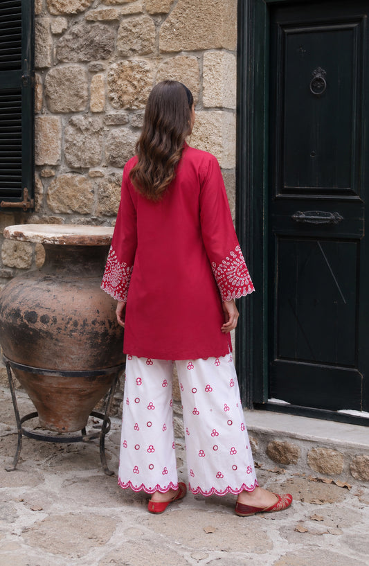 Rang e Mirha by Amna Khadija Embroidered Cotton Lawn Stitched 2 Piece Suit - AKRM-06 - AM26RGMR - Pink - Summer Collection