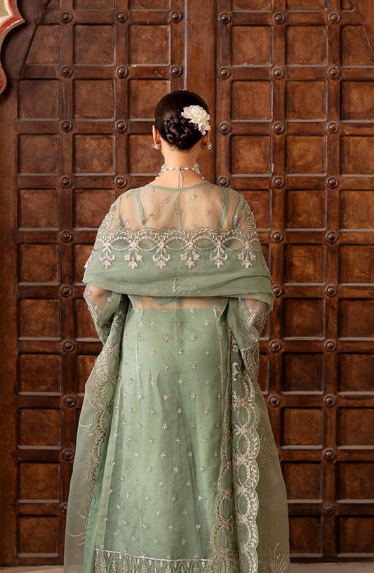 Rangreza by Zebtan Luxury Embroidered Organza Unstitched 3 Piece Suit - RZ-05 - ZBT25RNG - Green - Formals Collection