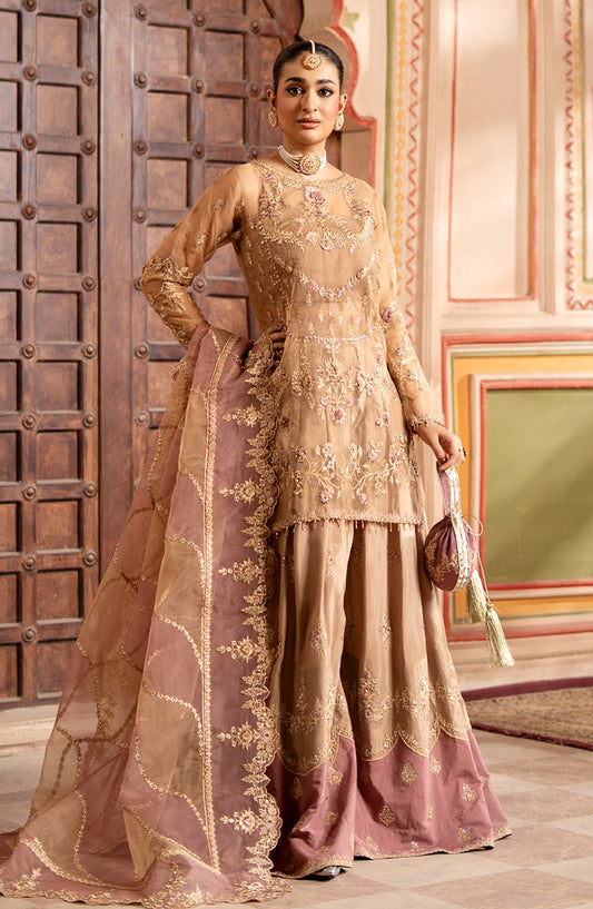 Rangreza by Zebtan Luxury Embroidered Organza Unstitched 3 Piece Suit - RZ-04 - ZBT25RNG - Purple - Formals Collection