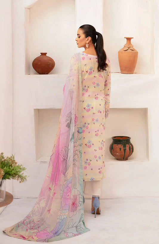 Rangrez by Ramsha Embroidered Lawn Unstitched 3 Piece Suit - N-704 - RM25RGZ7 - Peach - Summer Collection