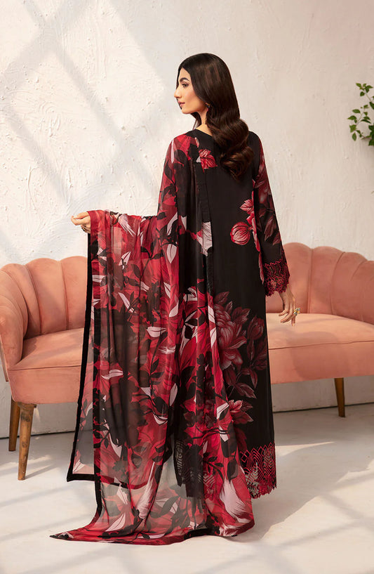 Rangrez by Ramsha Embroidered Lawn Unstitched 3 Piece Suit - N-703 - RM25RGZ7 - Black - Summer Collection