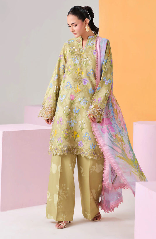 Rangrez by Ramsha Embroidered Lawn Unstitched 3 Piece Suit - N-809 - RM26RNG - Green - Luxury Collection