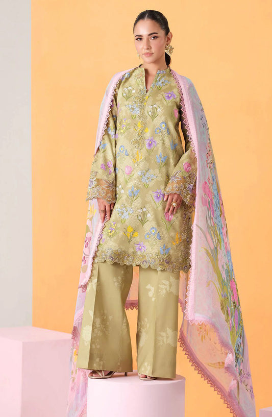 Rangrez by Ramsha Embroidered Lawn Unstitched 3 Piece Suit - N-809 - RM26RNG - Green - Luxury Collection