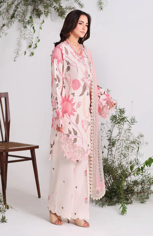 Rangrez by Ramsha Embroidered Lawn Unstitched 3 Piece Suit - N-808 - RM26RNG - Light Pink - Luxury Collection