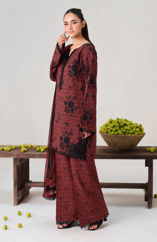 Rangrez by Ramsha Embroidered Lawn Unstitched 3 Piece Suit - N-807 - RM26RNG - Brown - Luxury Collection