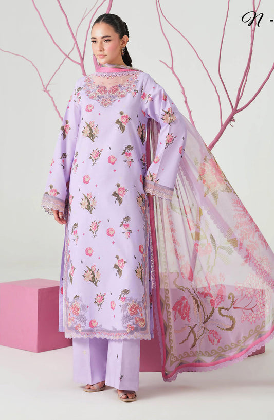Rangrez by Ramsha Embroidered Lawn Unstitched 3 Piece Suit - N-804 - RM26RNG - Light Purple - Luxury Collection