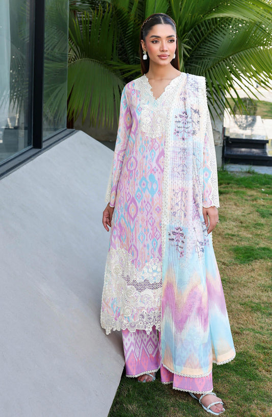 Rangrez by Ramsha Luxury Embroidered Lawn Unstitched 3 Piece Suit - N-909 - RM26REZ - Pink - Summer Collection