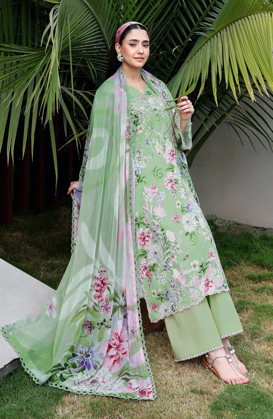 Rangrez by Ramsha Luxury Embroidered Lawn Unstitched 3 Piece Suit - N-907 - RM26REZ - Green - Summer Collection
