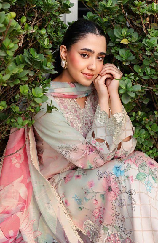 Rangrez by Ramsha Luxury Embroidered Lawn Unstitched 3 Piece Suit - N-906 - RM26REZ - Peach - Summer Collection