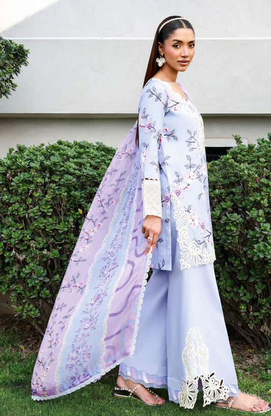 Rangrez by Ramsha Luxury Embroidered Lawn Unstitched 3 Piece Suit - N-905 - RM26REZ - Blue - Summer Collection