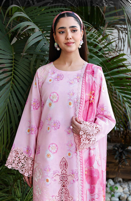 Rangrez by Ramsha Luxury Embroidered Lawn Unstitched 3 Piece Suit - N-902 - RM26REZ - Pink - Summer Collection