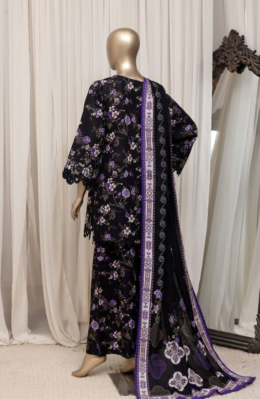 Raya by Sadabahar Embroidered Khaddar Stitched 3 Piece Suit - D-01 - SBD26DFS - Black - Festive Collection