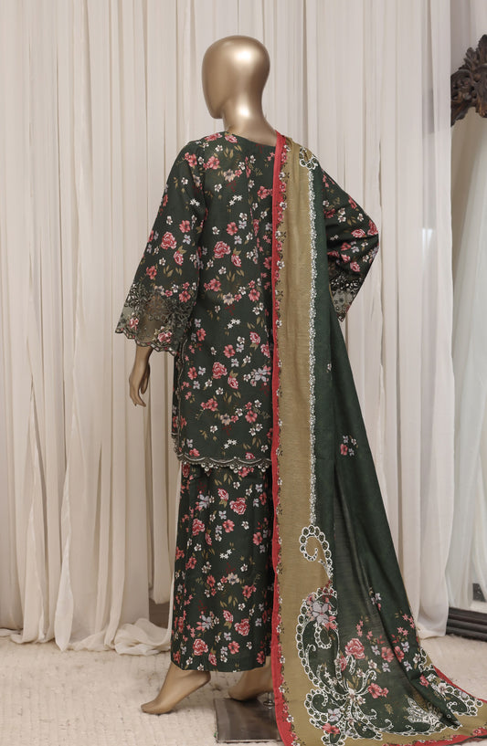 Raya by Sadabahar Embroidered Khaddar Stitched 3 Piece Suit - D-07 - SBD26DFS - Green - Festive Collection