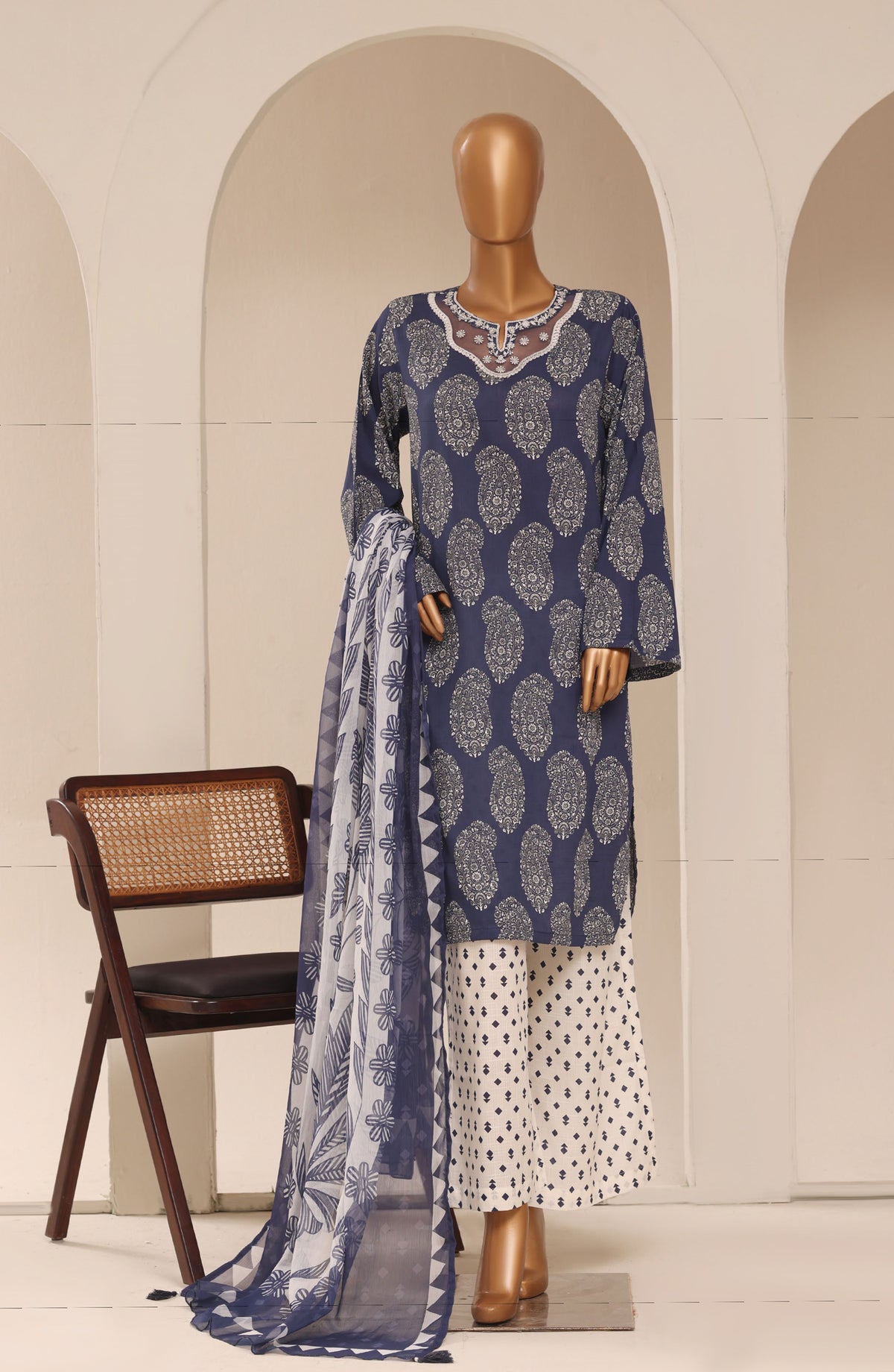 Raya by Sadabahar Embroidered Stitched 3 Piece Suit - D-05 - SBD26RYA - Blue - Festive Collection
