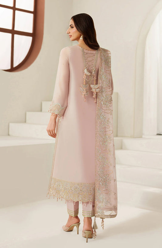 Reena by Alizeh Handcrafted Embroidered Chiffon Unstitched 3 Piece Suit - AF-HM-4054-Zyla - ALZ25RN - Pink - Wedding Collection