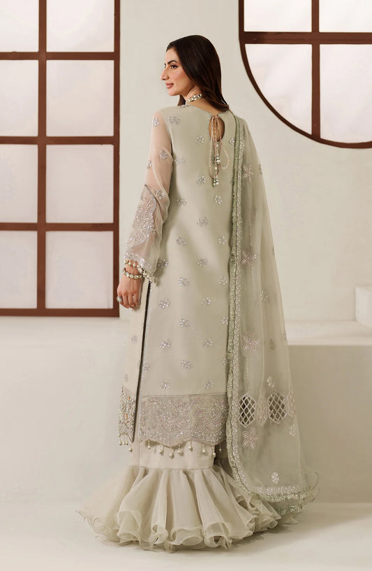 Reena by Alizeh Handcrafted Embroidered Chiffon Unstitched 3 Piece Suit - AF-HM-4048-Nashmia - ALZ25RN - Grey - Wedding Collection