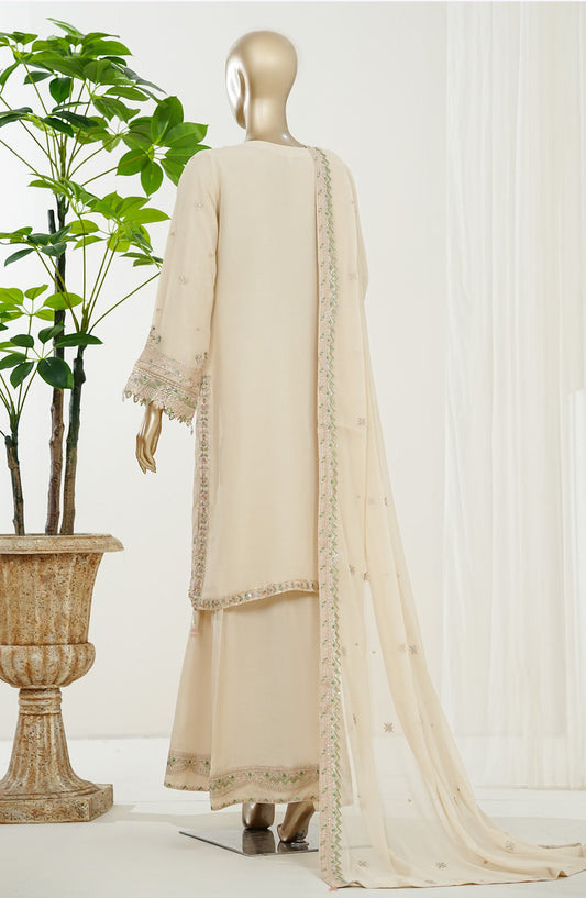 Reesha by Maria Fabrics Luxury Embroidered Chiffon Stitched 3 Piece Suit - Mehshay - MRF26RES - Fawn - Festive Collection
