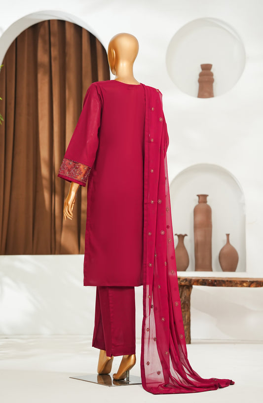 Regaalia by Amna Khadija Pret Embroidered Cambric Cotton Stitched 3 Piece Suit - RCYS-03 - AM26RGL - Pink - Mid Summer Collection