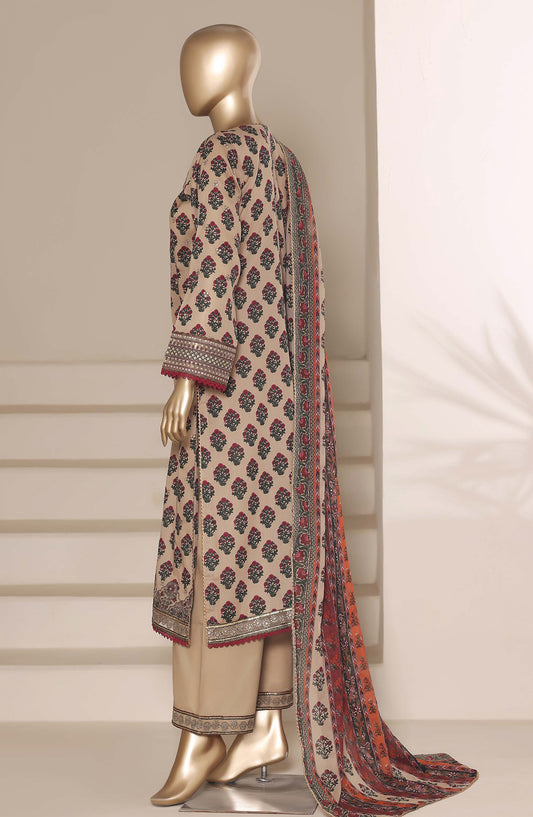 Regal by Sadabahar Embroidered Lawn Stitched 3 Piece Suit - D-05 - SBD26REGL - Beige - Festive Collection