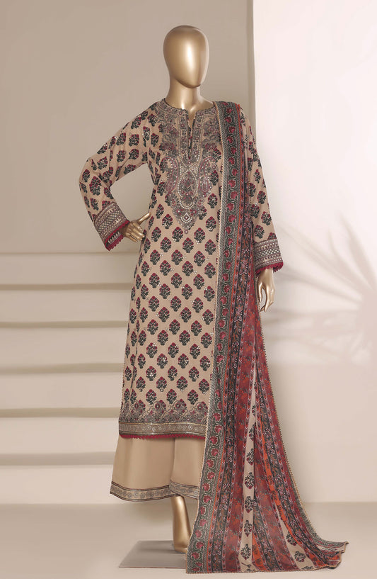 Regal by Sadabahar Embroidered Lawn Stitched 3 Piece Suit - D-05 - SBD26REGL - Beige - Festive Collection
