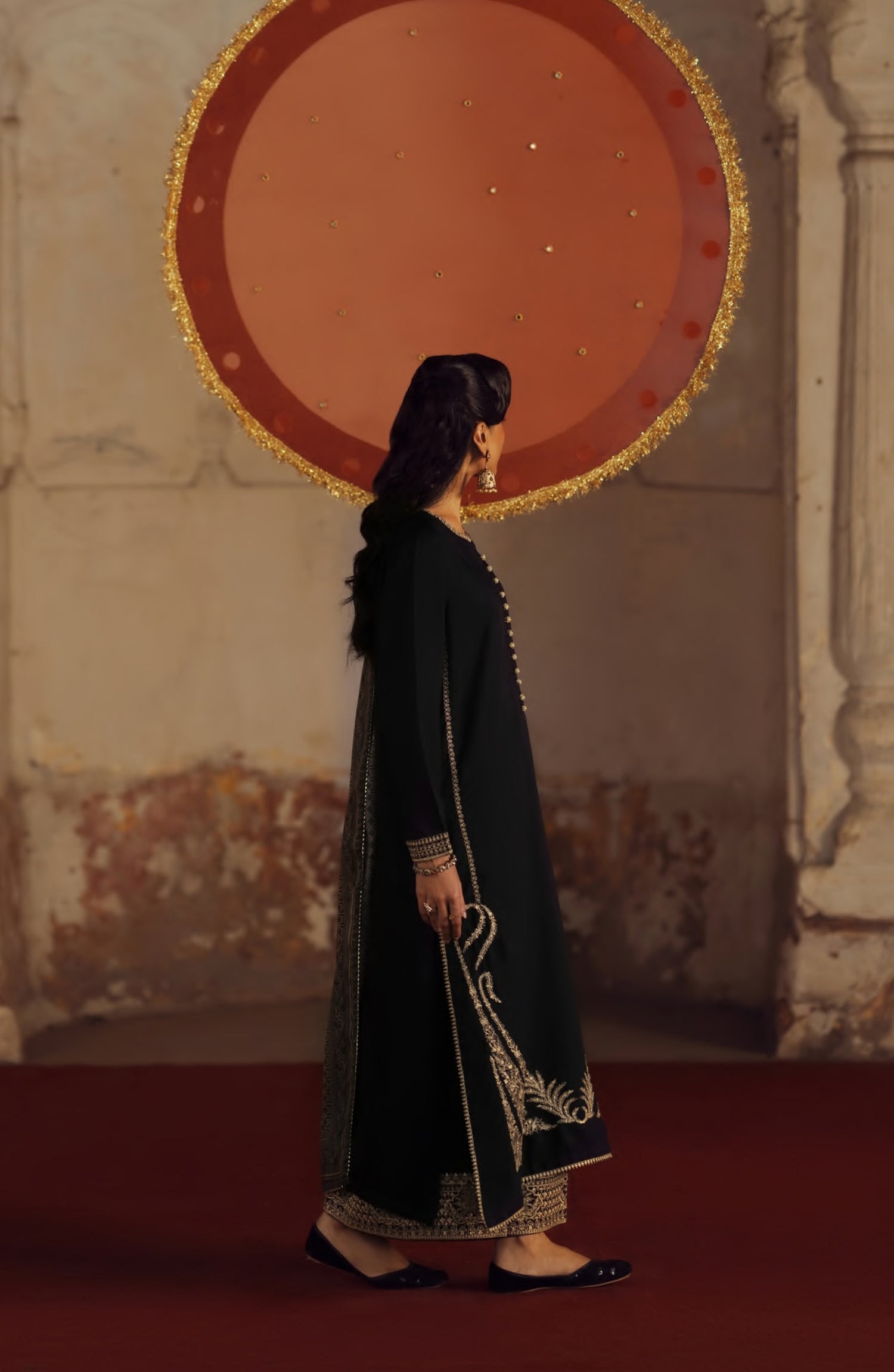 Rekha by Casual Lite Embroidered Silk Viscose Stitched 3 Piece Suit - 04 Bella - CL26RKH - Black - Festive Collection