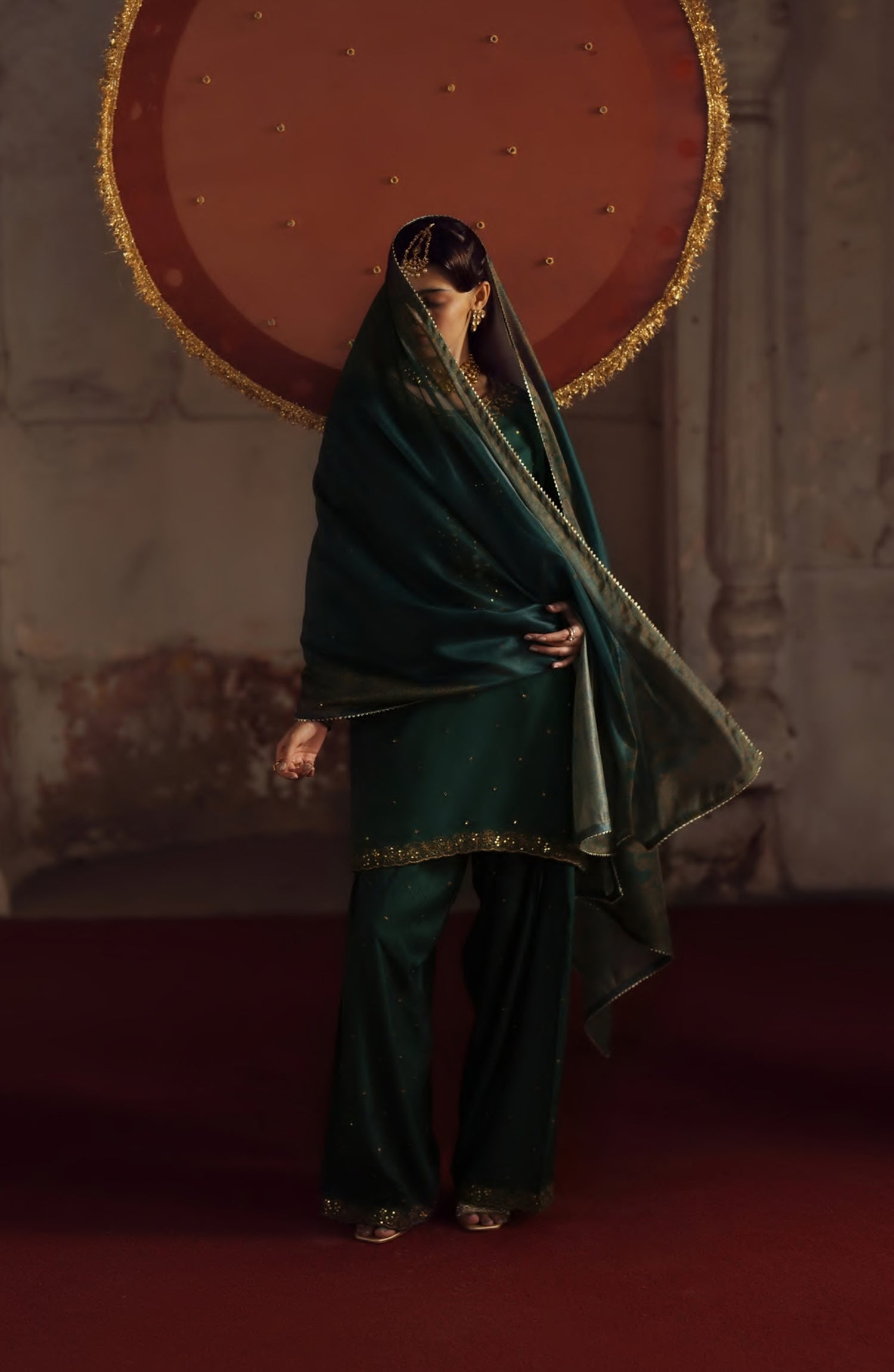 Rekha by Casual Lite Embroidered Silk Viscose Stitched 3 Piece Suit - 06 Jiya - CL26RKH - Green - Festive Collection
