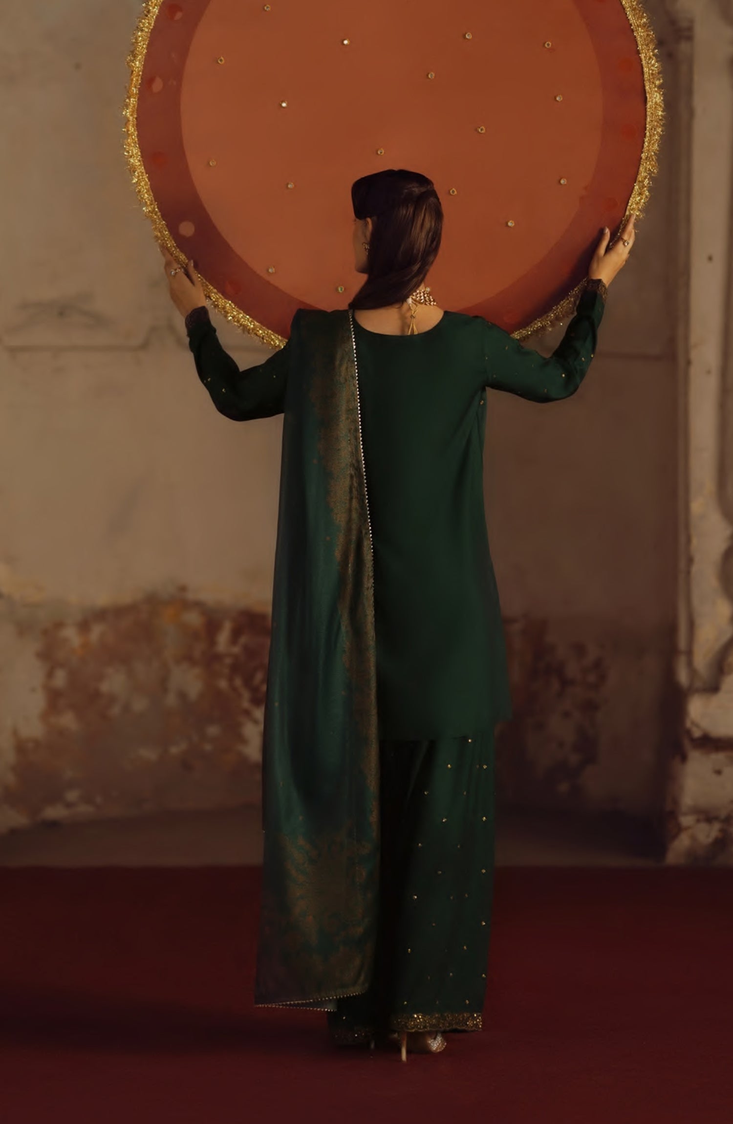 Rekha by Casual Lite Embroidered Silk Viscose Stitched 3 Piece Suit - 06 Jiya - CL26RKH - Green - Festive Collection