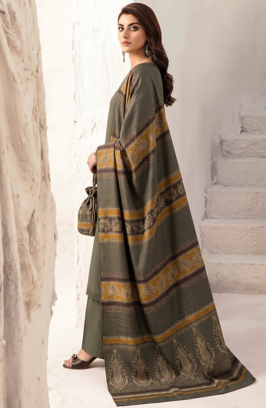 Resham by Amna Khadija Dhanak Unstitched 3 Piece Suit - D-05 - AM26REM - Green - Winter Collection