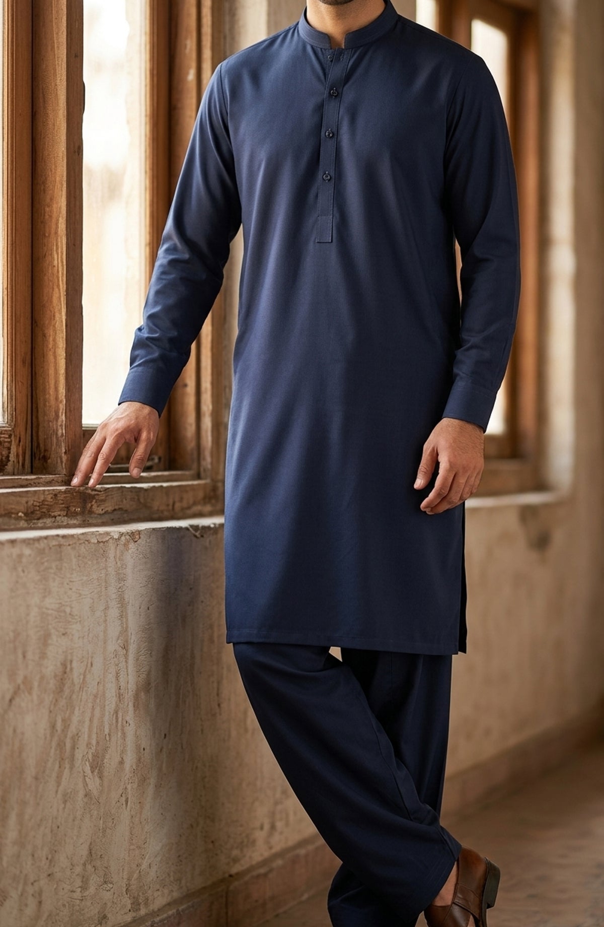 Resham Dori by Bin Yameen Unstitched Wash N Wear Mens Collection BY26RHM Navy Blue