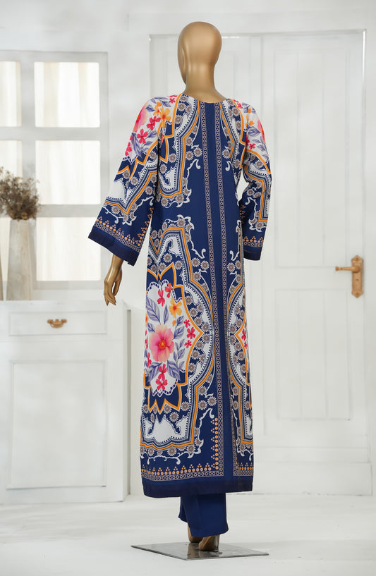 Rhythm by Amna Khadija Printed Poly Swiss Cambric Stitched 2 Piece Suit - AKR-07 - AM25KHD - Blue - Summer Collection
