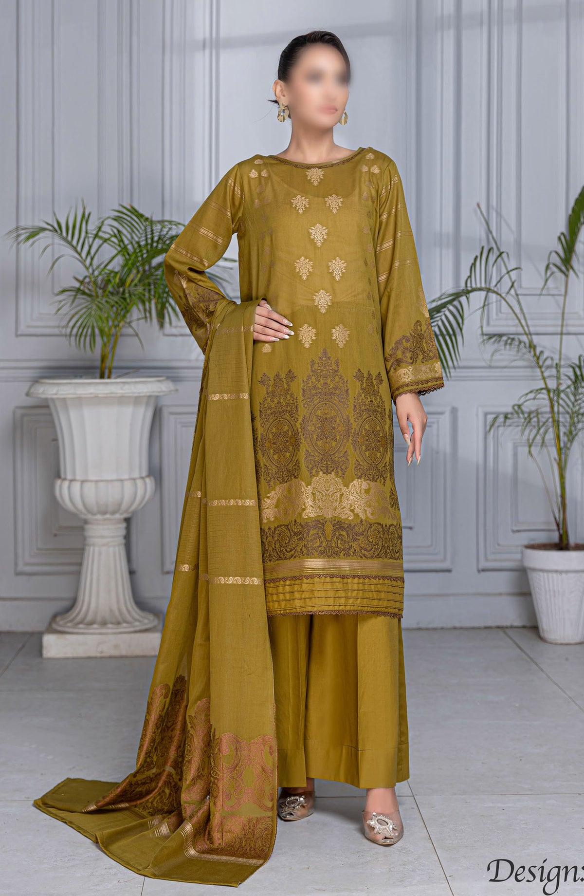 Rimjim Jacquard Brosha Lawn Unstitched 3 Piece Suit - Design-08 - AK25RMJ3 - Green - Summer Collection