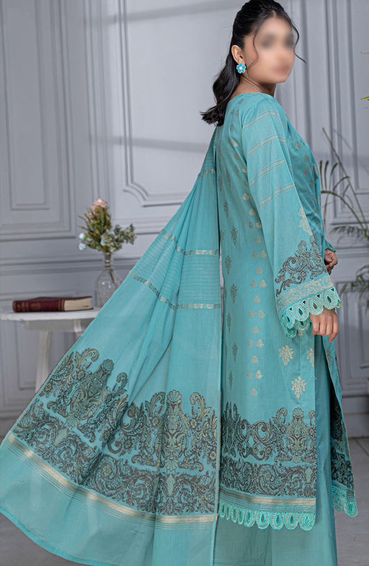 Rimjim Jacquard Brosha Lawn Unstitched 3 Piece Suit - Design-06 - AK25RMJ3 - Blue - Summer Collection