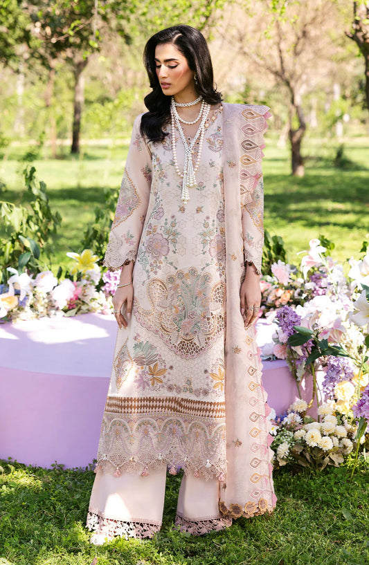 Riwayat by Ramsha Embroidered Lawn Unstitched 3 Piece Suit - Y-1308 - RM25RW13 - Peach - Summer Collection