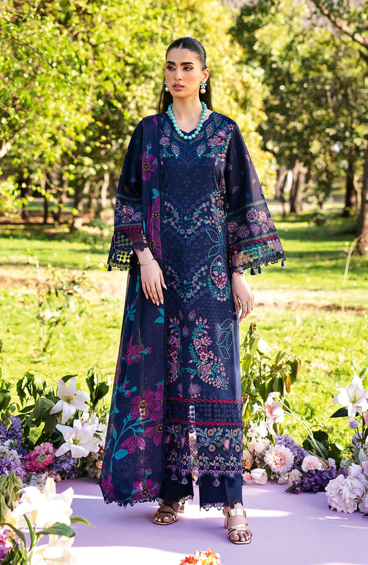 Riwayat by Ramsha Embroidered Lawn Unstitched 3 Piece Suit - Y-1307 - RM25RW13 - Blue - Summer Collection