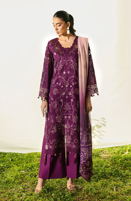 Riwayat by Ramsha Embroidered Lawn Unstitched 3 Piece Suit - Y-1305 - RM25RW13 - Purple - Summer Collection
