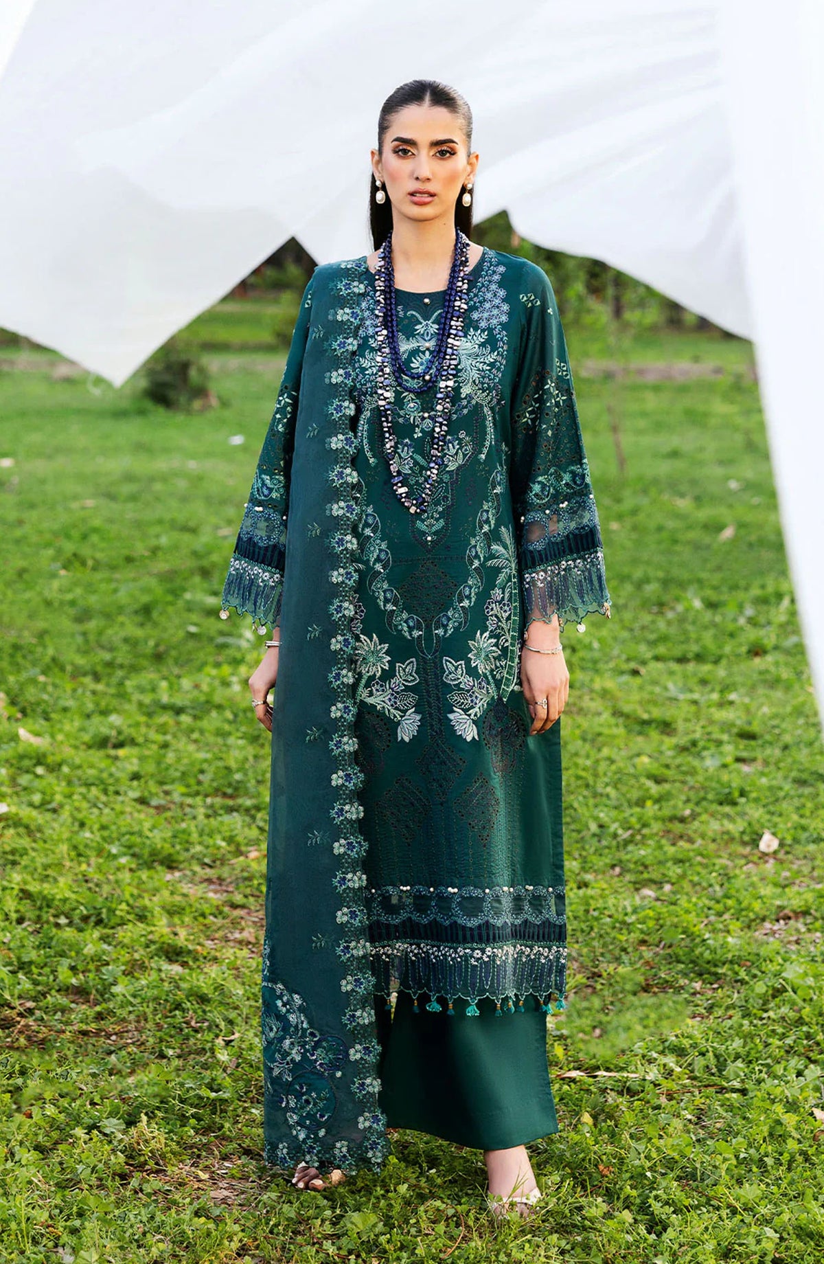 Riwayat by Ramsha Embroidered Lawn Unstitched 3 Piece Suit - Y-1304 - RM25RW13 - Green - Summer Collection