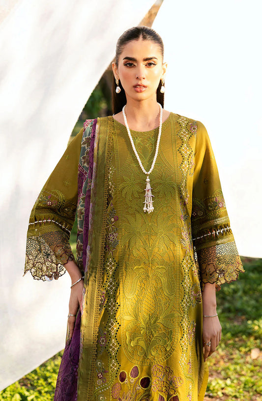 Riwayat by Ramsha Embroidered Lawn Unstitched 3 Piece Suit - Y-1303 - RM25RW13 - Dhani - Summer Collection