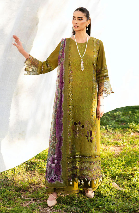 Riwayat by Ramsha Embroidered Lawn Unstitched 3 Piece Suit - Y-1303 - RM25RW13 - Dhani - Summer Collection