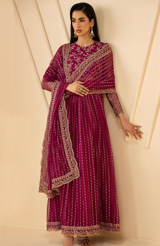 Riwayat by Zarif Embroidered Net Unstitched 3 Piece Suit - RC-05 SADAA - ZRF26RWT - Pink - Festive Collection