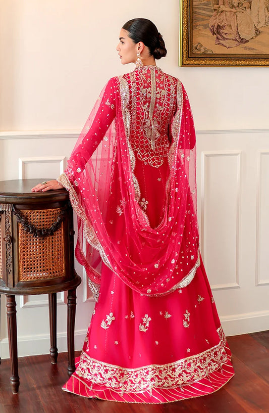 Roheenaz Luxury Embroidered Chiffon Unstitched 3 Piece Suit - 02 Everly - RH26WR - Fuchia Pink - Festive Collection