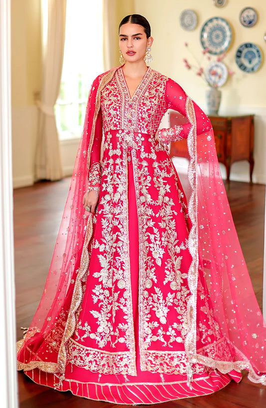 Roheenaz Luxury Embroidered Chiffon Unstitched 3 Piece Suit - 02 Everly - RH26WR - Fuchia Pink - Festive Collection
