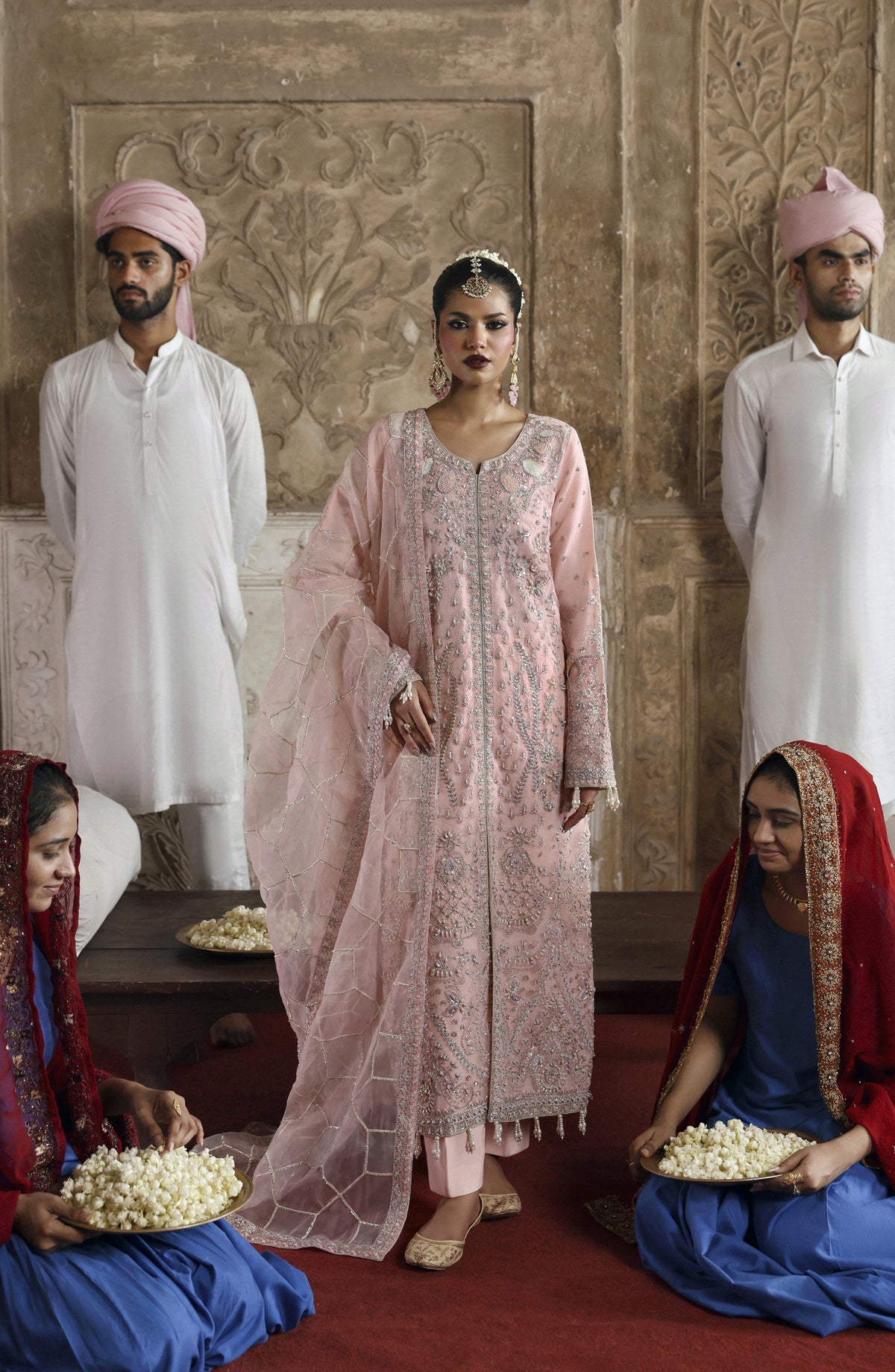Romansiyyah by Emaan Adeel Luxury Embroidered Organza Unstitched 3 Piece Suit - GULSHEEN - ED25RMN - Pink - Formals Collection