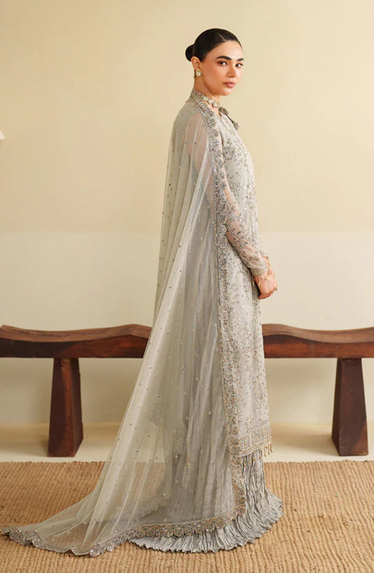 Roohi by Zarif Embroidered Net Unstitched 3 Piece Suit - ZRF-RFE-06 Milaan - ZRF25ROH - Grey - Formals Collection