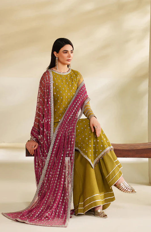 Roohi by Zarif Embroidered Net Unstitched 3 Piece Suit - ZRF-RFE-05 Janeer - ZRF25ROH - Dhani - Formals Collection