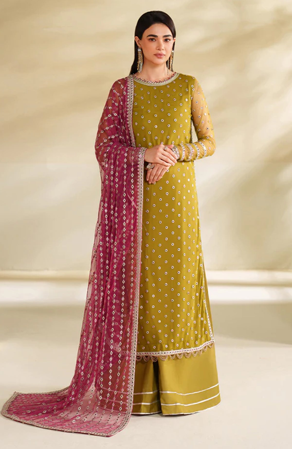 Roohi by Zarif Embroidered Net Unstitched 3 Piece Suit - ZRF-RFE-05 Janeer - ZRF25ROH - Dhani - Formals Collection