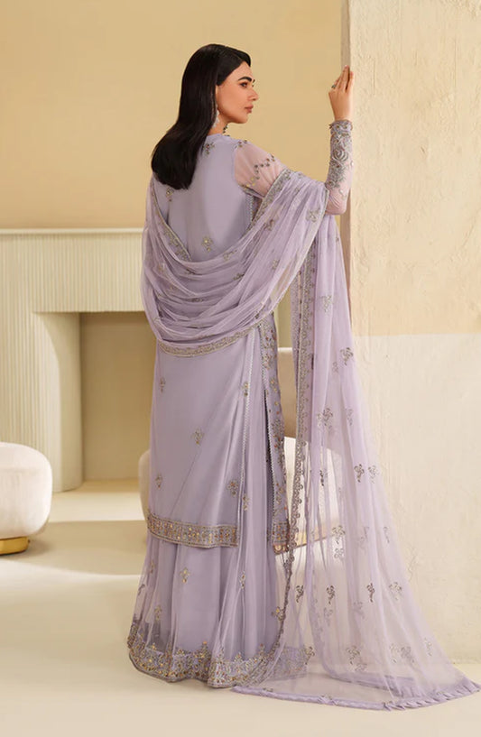 Roohi by Zarif Embroidered Net Unstitched 3 Piece Suit - ZRF-RFE-04 Sirha - ZRF25ROH - Purple - Formals Collection