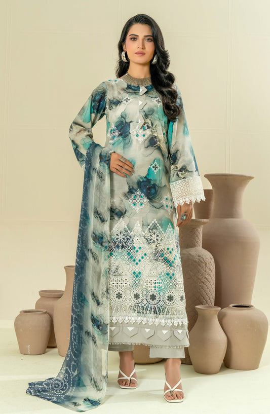 Roop Rangoli by Aalaya Embroidered Lawn Unstitched 3 Piece Suit - D-06 - ALY26RPR - Green - Summer Collection