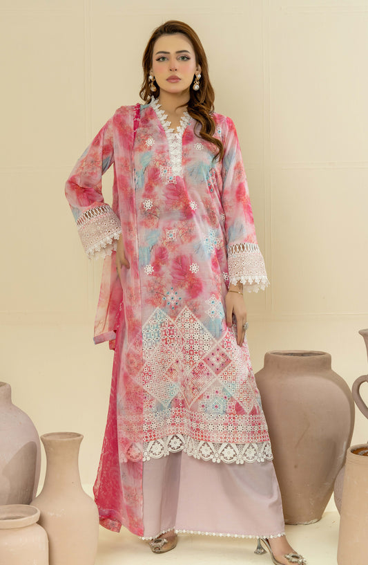 Roop Rangoli by Aalaya Embroidered Lawn Unstitched 3 Piece Suit - D-05 - ALY26RPR - Pink - Summer Collection