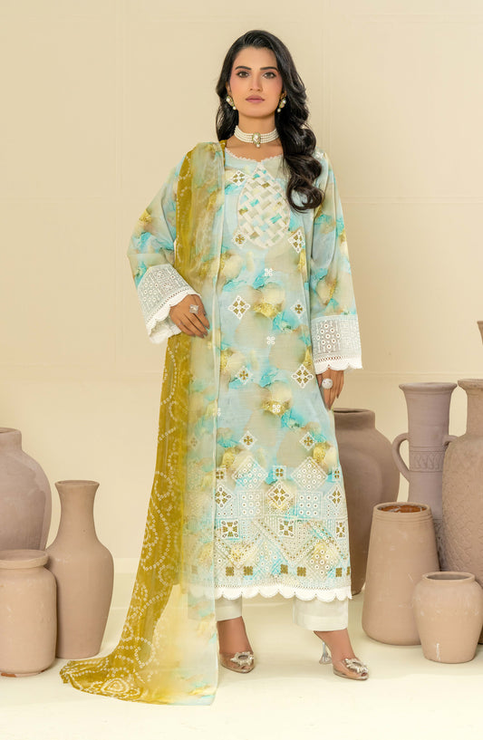 Roop Rangoli by Aalaya Embroidered Lawn Unstitched 3 Piece Suit - D-02 - ALY26RPR - Green - Summer Collection