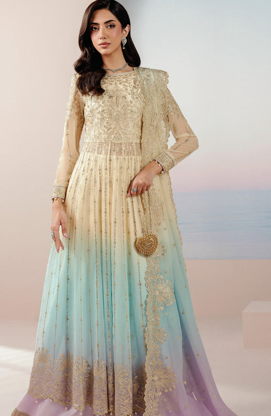 Roselle by Zarif Embroidered Chiffon Unstitched 3 Piece Suit - 03 Opaline - ZRF26RS - Multi - Formals Collection